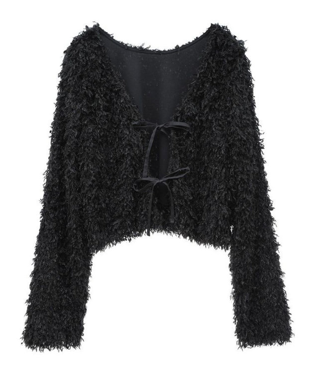 Green Parks ・ＳＵＧＡＲＳＰＯＯＮ　２ｗａｙフェザーカーディガン Black