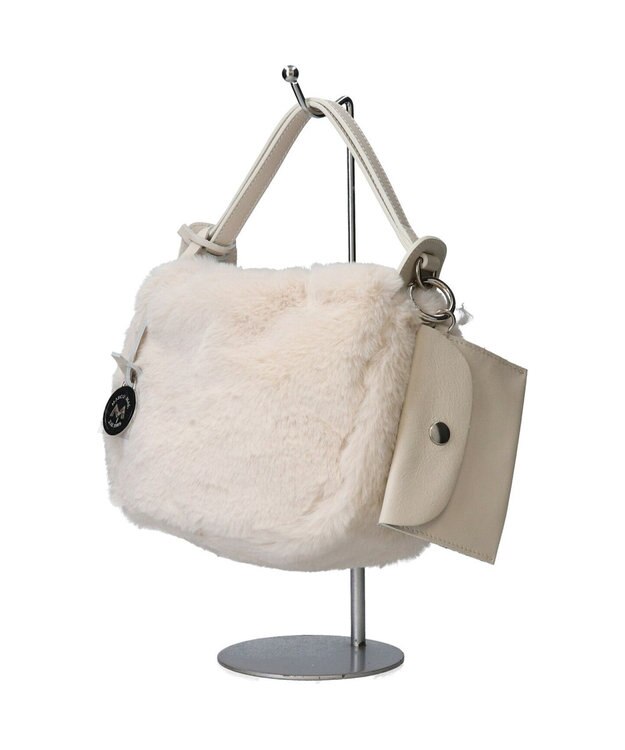 INTER-CHAUSSURES 【MARCO MASI】ポーチ付きフェイクファーバッグ アイボリー