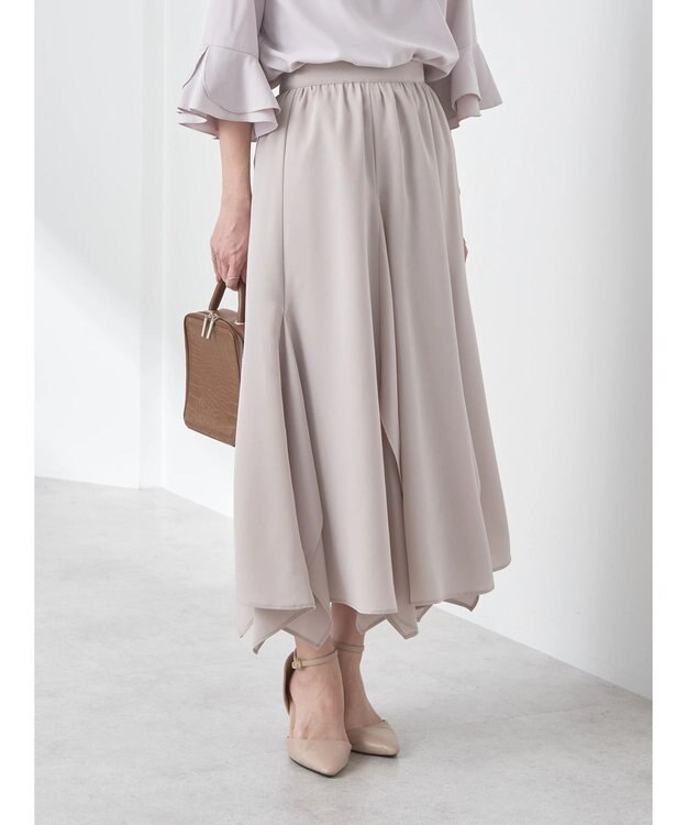 earth music&ecology ランダムイレヘムスカート Gray Beige