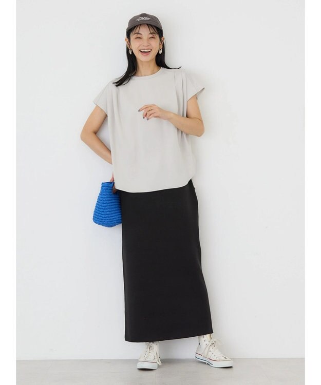 AMERICAN HOLIC 接触冷感フレンチスリーブタックポンチプルオーバー Light Gray