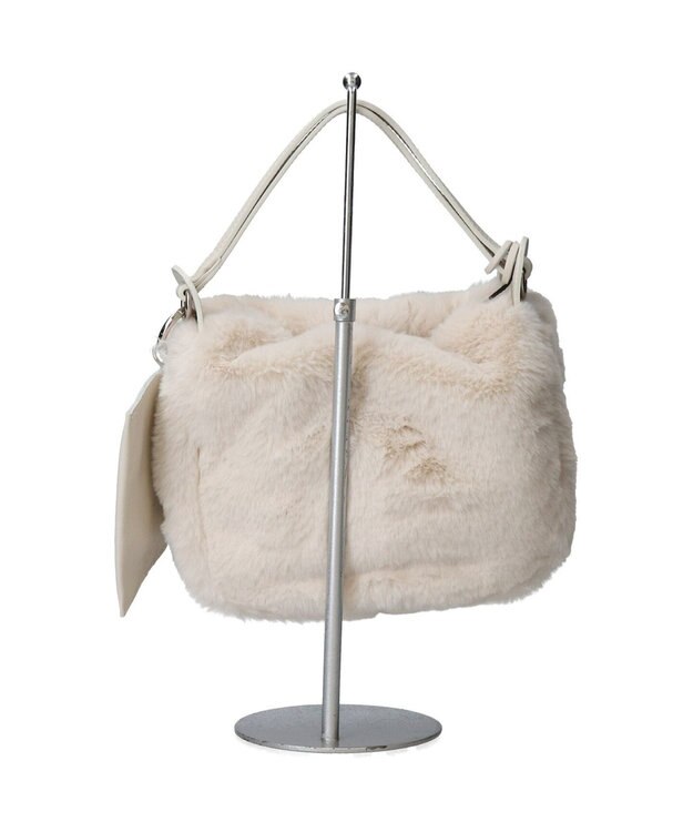 INTER-CHAUSSURES 【MARCO MASI】ポーチ付きフェイクファーバッグ アイボリー