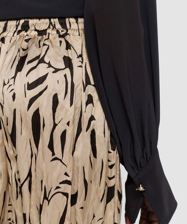 JOSEPH プリントクリンクル　トラウザーズ Powder Cocoa