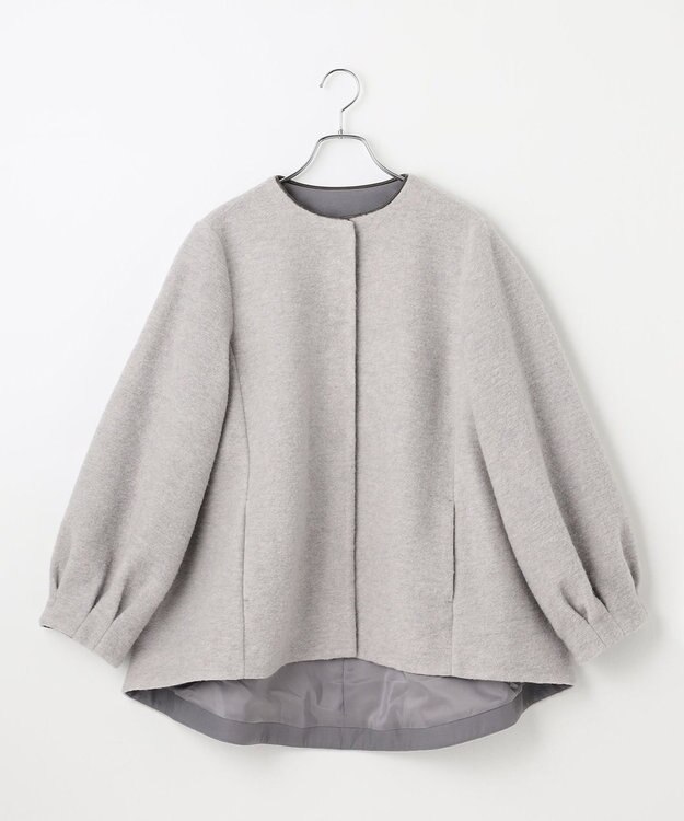 #Newans 【洗濯機可能】バックフレアショートコート ライトグレー