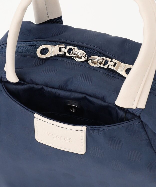 Y'SACCS はっ水ドットジャカード　ショートハンドル付き　軽量2wayショルダー ネイビー
