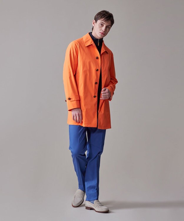 J.PRESS MEN 【驚きの軽さ / オンオフ兼用】【ストレッチ性 / 撥水機能 / 手洗い可】テクニカルライトポプリン カーコート オレンジ系