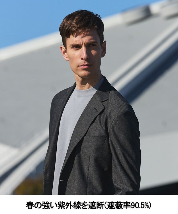 GOTAIRIKU セットアップ対応【カイテキ７機能】ドライジャージー ジャケット_ヘリンボーン柄(26年モデル) グレー×ヘリンボーン柄