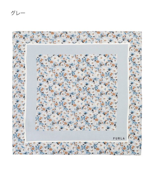 MOONBAT フルラ (FURLA) コットンプチスカーフ 50cm×50cm グレー