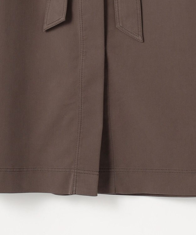 自由区 L ブラッシュドコットンサテンナロー スカート ダークブラウン