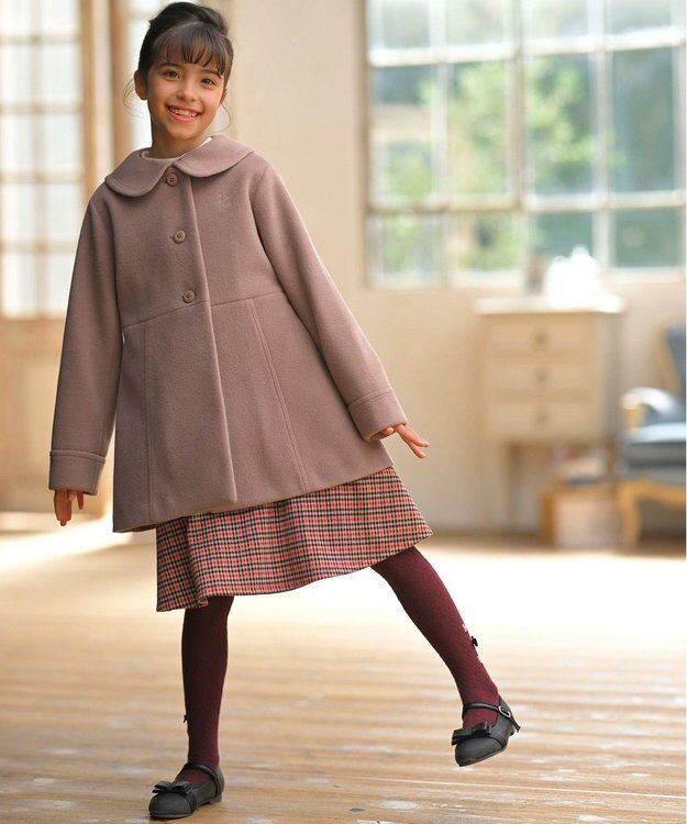 組曲 KIDS 【110-140㎝】フェイクウール コート ショコラ系