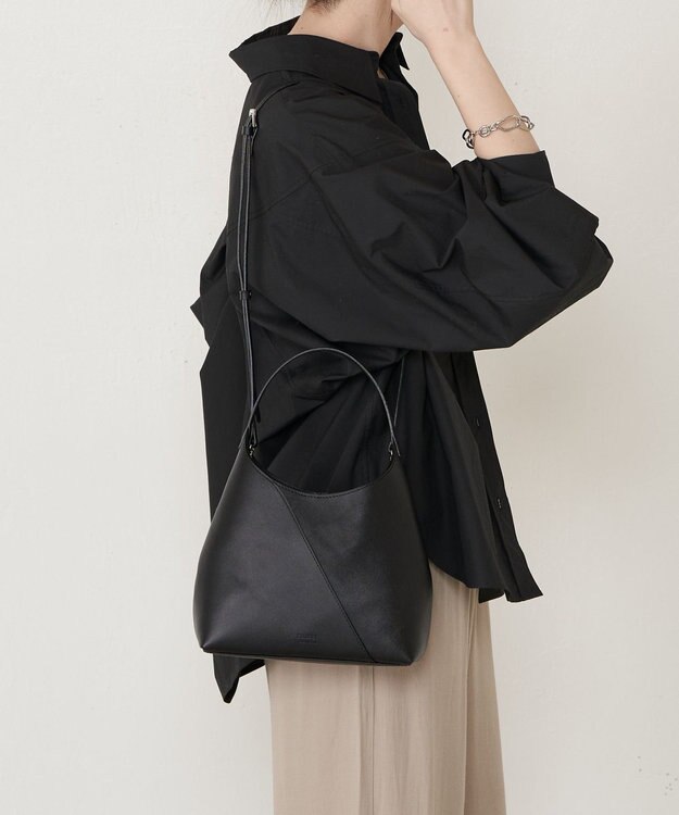 russet スムースレザー2WAYミニトートバッグ(CE-1676) Black