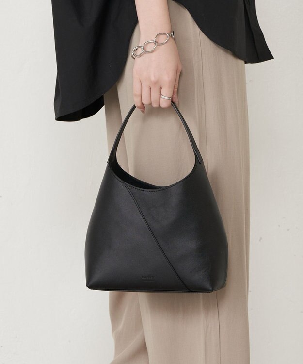 russet スムースレザー2WAYミニトートバッグ(CE-1676) Black