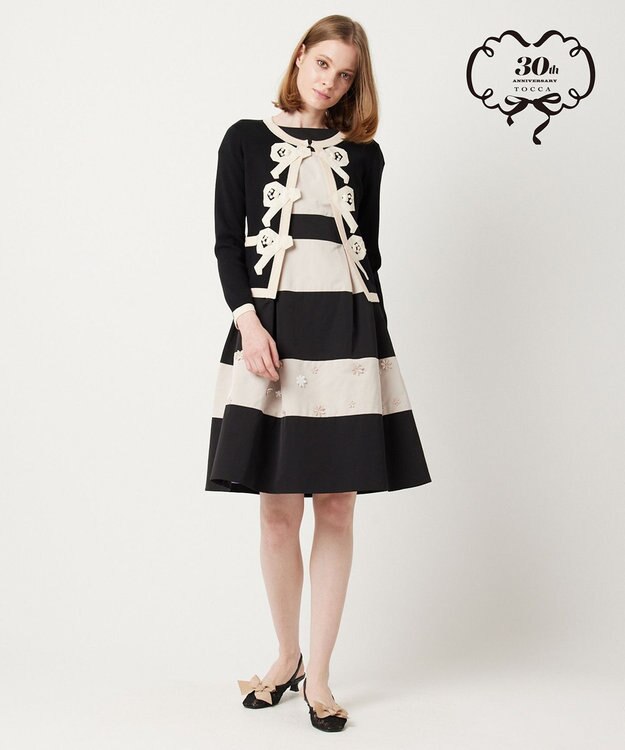 TOCCA 【Archive Collection】【洗える！】AURORA KNIT カーディガン ブラック×ベージュ系