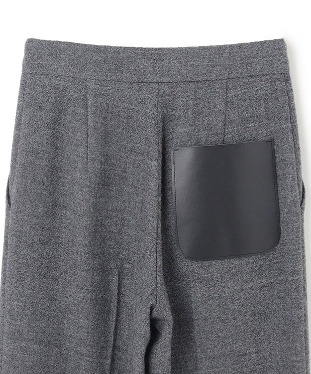 BEIGE， MILLAM / フェイクレザーパッチワイドパンツ Md Gray