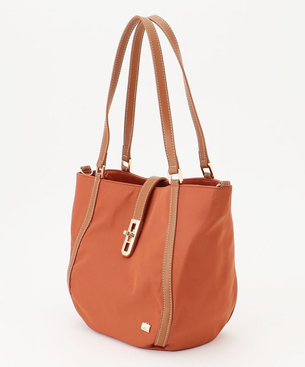 LA BAGAGERIE ひねり金具付きエレガンストート　Sサイズ レンガブラウン