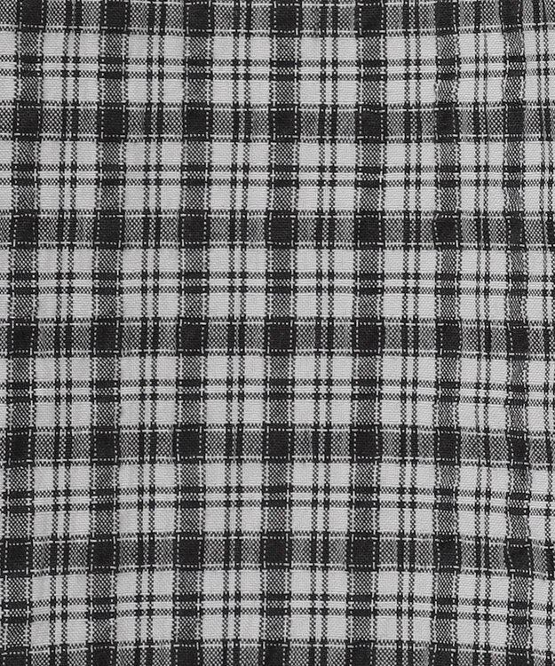 Feroux 【洗える】サッカーチェック ワンピース ブラック系1