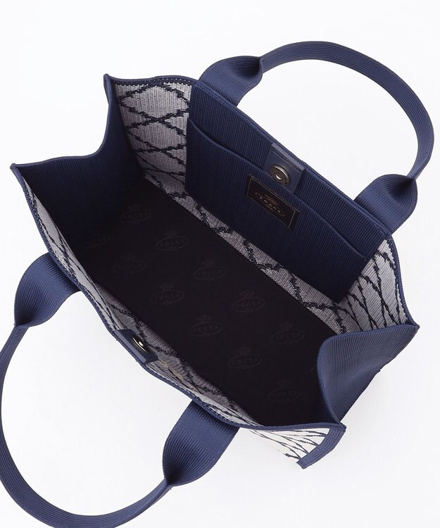 TOCCA 【大人百花掲載】【A4サイズ対応】CHECKER CLOVER KNITBAG ニットバッグ インディゴブルー系