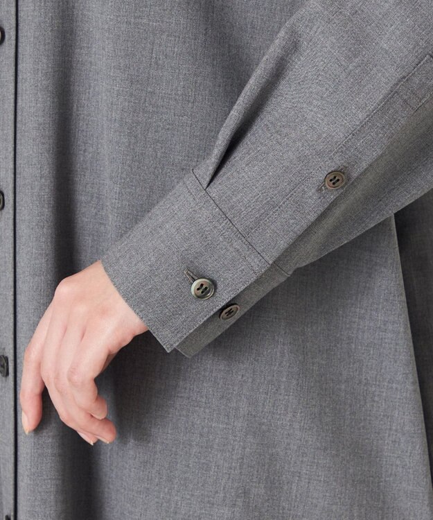 NAVE 【ReNAVE】ウォッシャブルツイル シャツドレス チャコール系