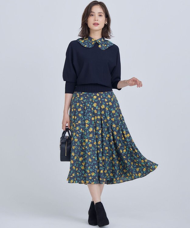 組曲 【5色展開・UVケア】スタイルアップ ドルマンスリーブ ニット ブラック系