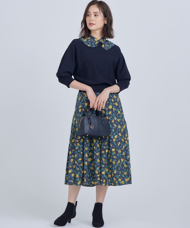 組曲 L 【5色展開・UVケア】スタイルアップ ドルマンスリーブ ニット ブラック系