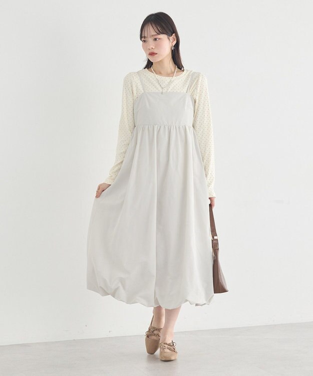 earth music&ecology バルーンキャミワンピース Ecru