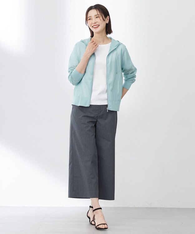 J.PRESS LADIES L 【WEB限定カラーあり・洗える】コットンスムース フレンチスリーブ カットソー ホワイト系