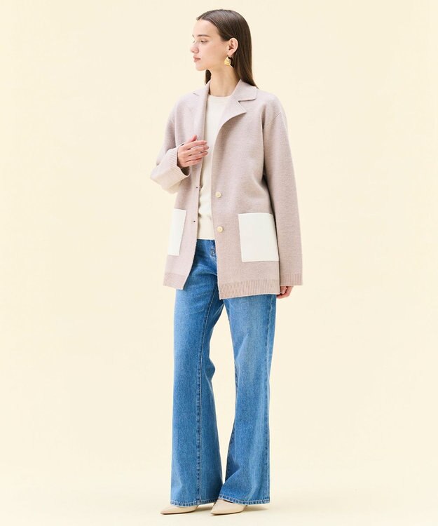 BEIGE， 【洗える・Oggi 11月号掲載】NAVIGLIO / フレアシルエットデニムパンツ L.Indigo