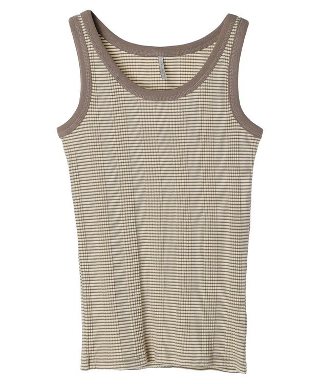 AMERICAN HOLIC 針抜きテレコボーダータンクトップ Yellow