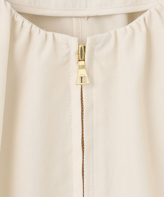 J.PRESS LADIES L 【洗える】80/1スパンタイプライター ノーカラー ブルゾン ベージュ系