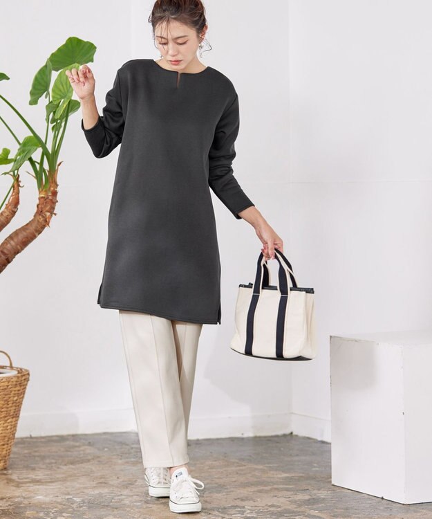 Tiaclasse 【日本製・洗える】すふれ起毛ワイドパンツ オフホワイト