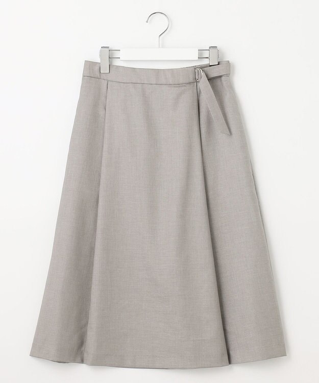 J.PRESS LADIES 【セットアップ対応・洗える・UVケア・速乾】 OXIJEWELストレッチ スカート ライトグレー系