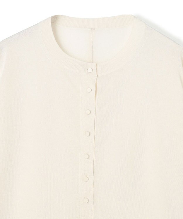 BEIGE， MOISE / シアーニット　5分袖カーディガン Ecru