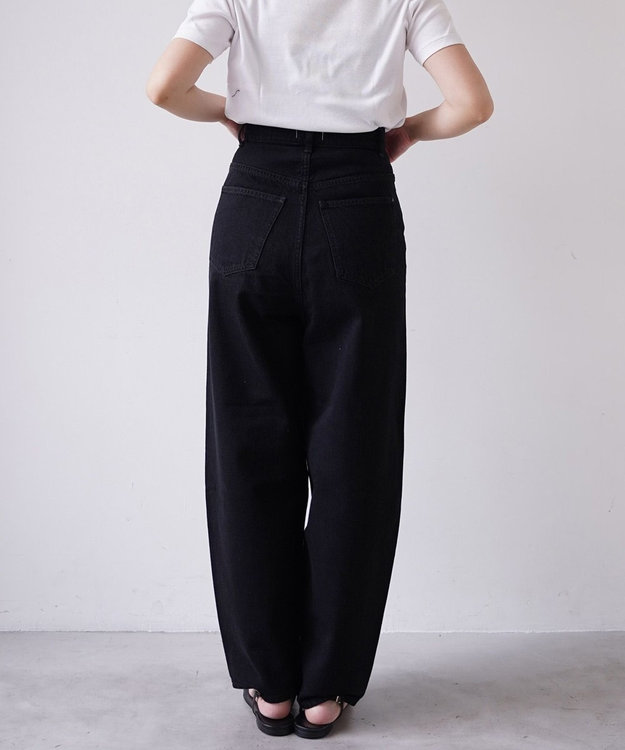 woadblue 石岡真実さん着用 サルエルブレットデニムパンツ ブラック BLACK