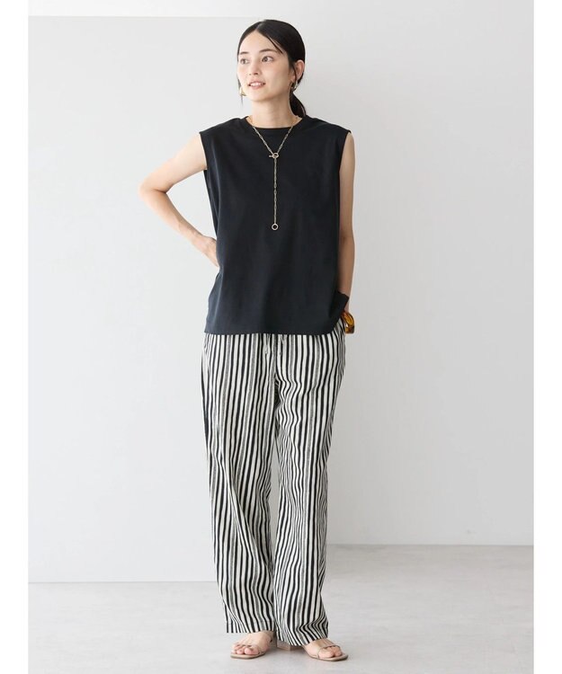 AMERICAN HOLIC 接触冷感ショルダータックノースリーブプルオーバー Black