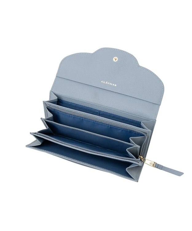 CLATHAS ペルル かぶせ長財布 ブルー