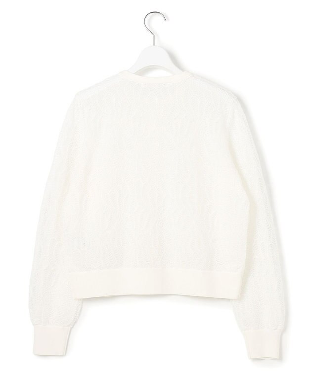 23区 L 【先行予約】ラッセルレース ニット カーディガン アイボリー系