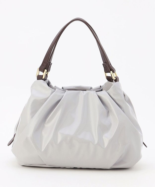 LA BAGAGERIE ソフトエナメル2WAYハンドバッグ Sサイズ ライトグレー