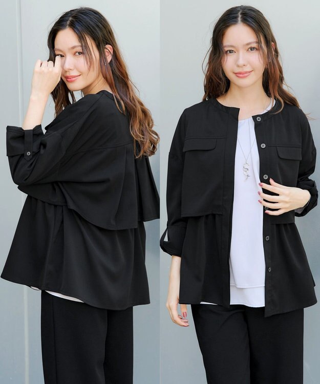 Tiaclasse 【洗える】ドロストレイヤーブルゾン ブラック