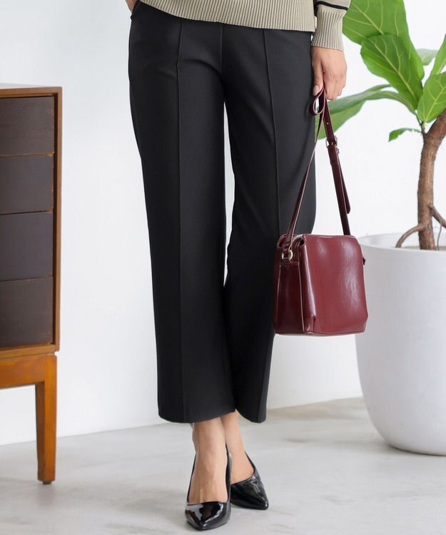 Tiaclasse 【日本製・洗える】すふれ起毛ワイドパンツ ブラック