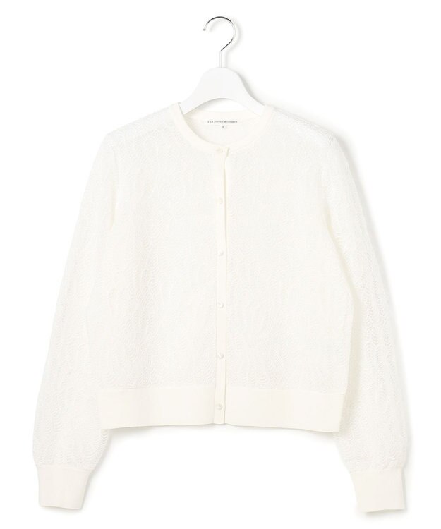 23区 L 【先行予約】ラッセルレース ニット カーディガン アイボリー系