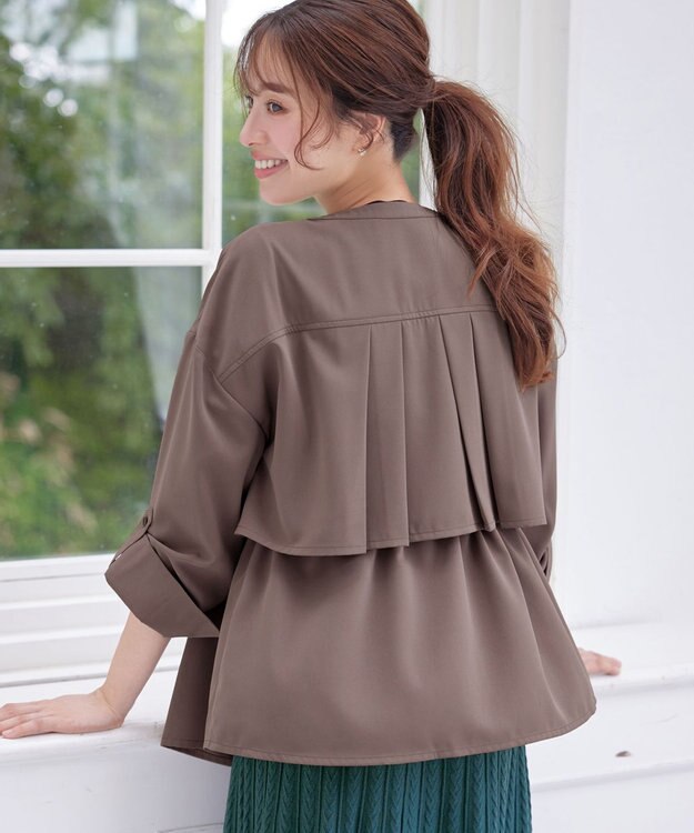 Tiaclasse 【洗える】ドロストレイヤーブルゾン ブラウン