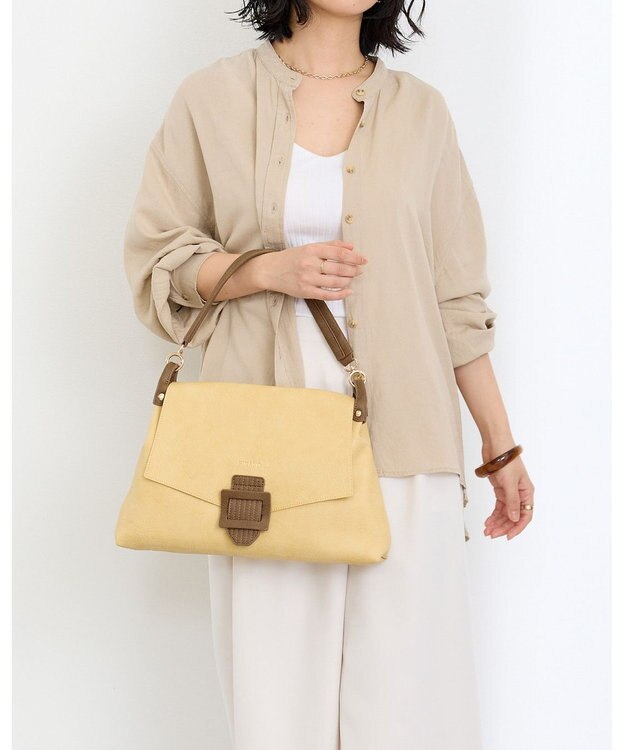 MioFIRANO バックル付きフラップトートバッグ 2WAY　FIRANO フィラノ YELLOW