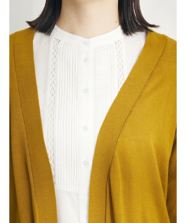 CRAFT STANDARD BOUTIQUE 裾スリットロングニットカーディガン Mustard
