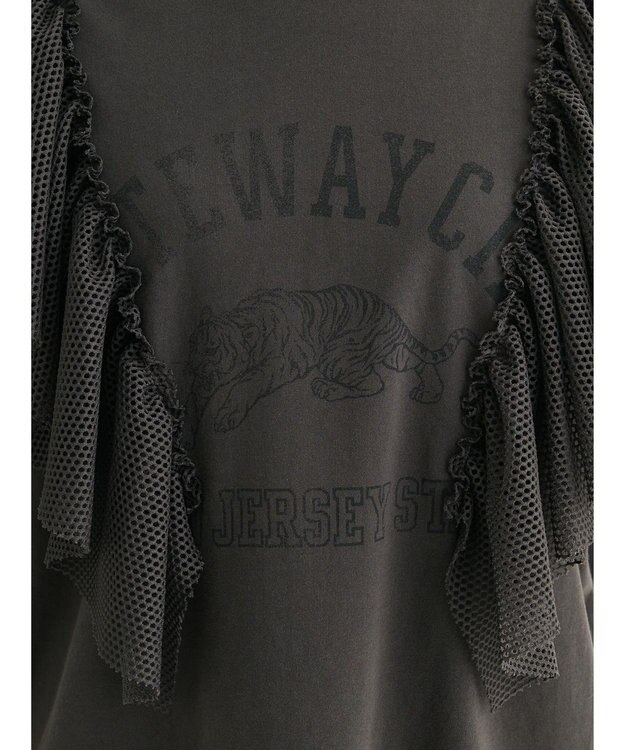 Green Parks ・ＳＵＧＡＲ　ＳＰＯＯＮ　カレッジｐｔラッフルＴシャツ Charcoal Gray