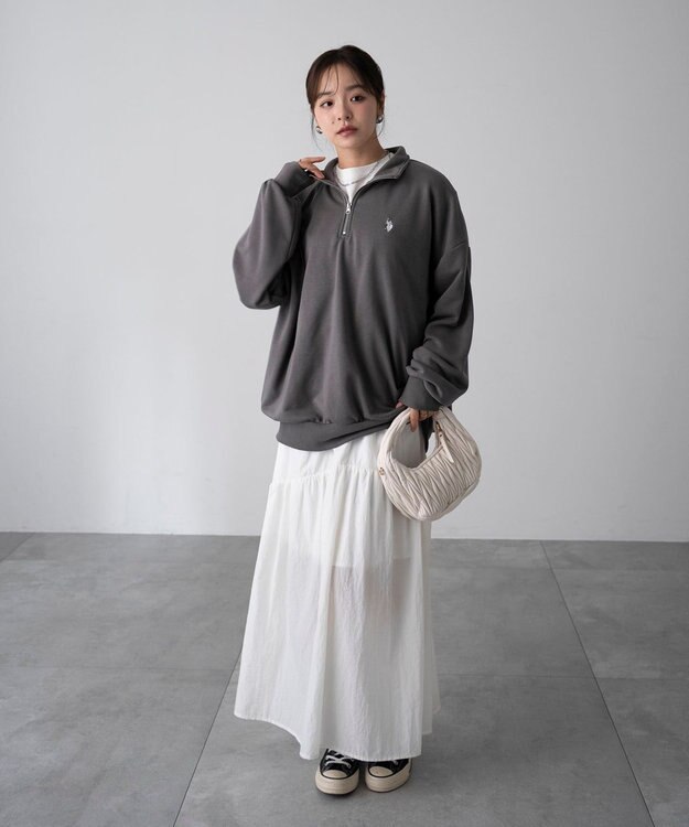 WEGO 【WEB限定/25年秋冬新作/ユニセックス着用ITEM】別注USPOLOハーフZIPPO スミクロ