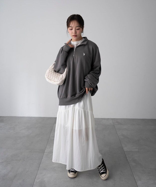 WEGO 【WEB限定/25年秋冬新作/ユニセックス着用ITEM】別注USPOLOハーフZIPPO スミクロ