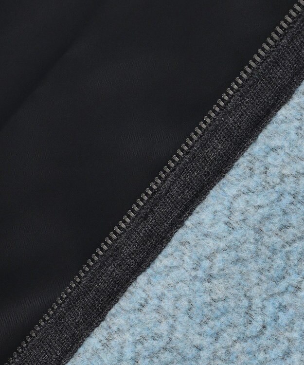 JOSEPH ABBOUD MOUNTAIN 【軽量/リサイクルウール使用】ヘリンボンウールフリース フーディ サックスブルー系