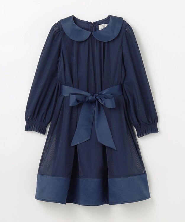組曲 KIDS 【110-140㎝】チュールフレア ドレス ネイビー