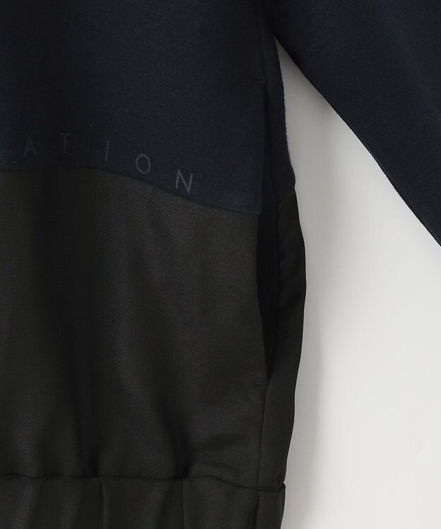 23区GOLF 【23Fondation/WOMEN】コンビ素材 フーディパーカー ブラック系