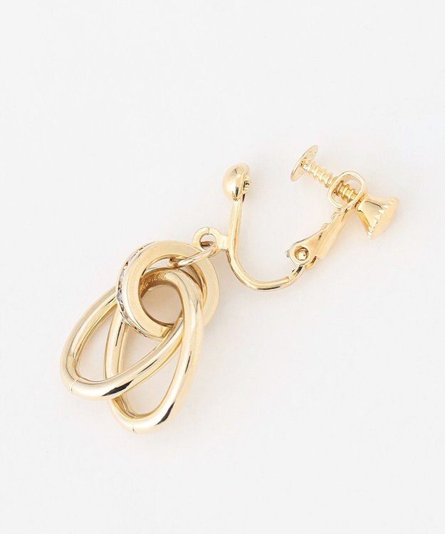 ANY SIS オーバルストーン イヤリング ゴールド