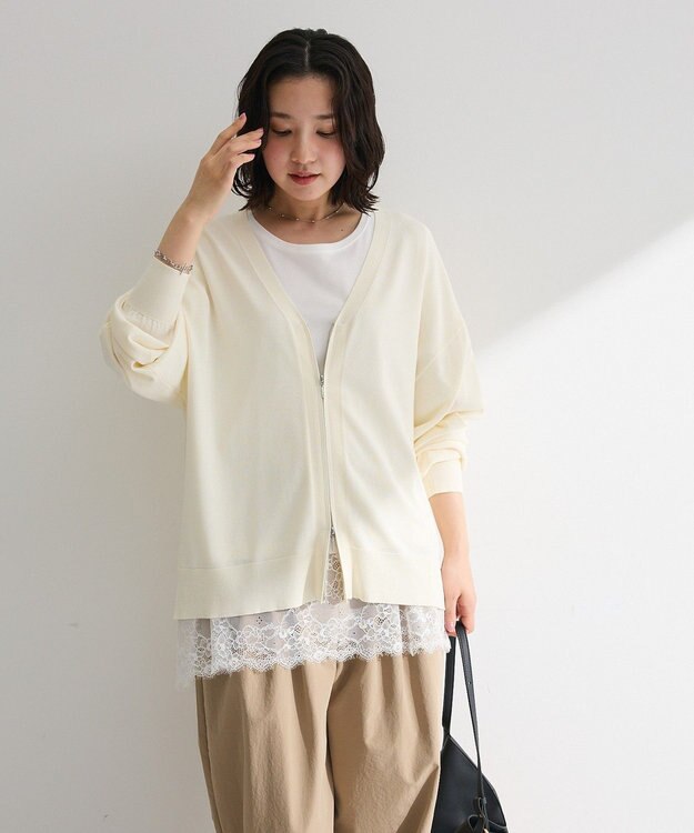 Green Parks 裾イレヘムレースプルオーバー Off White